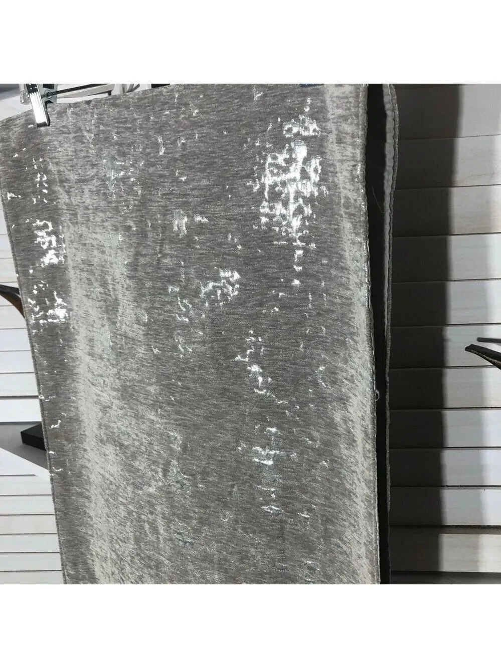 Glitz thick velvet Table Runner shiny Silver Gray Tassel Accents high quality